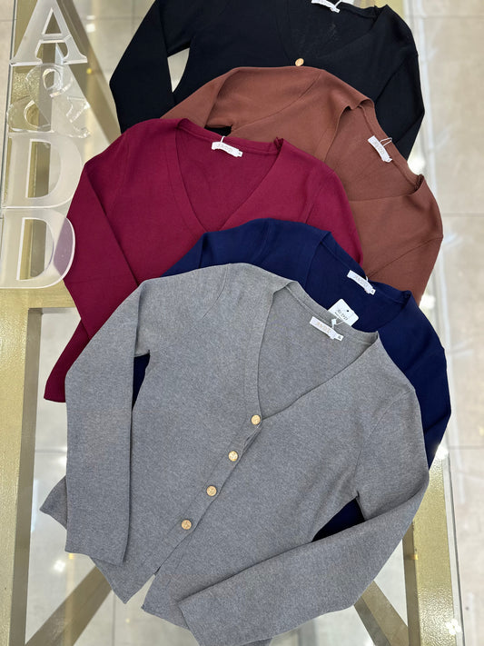 Blusa Tricot Botões - REF:YUX1060