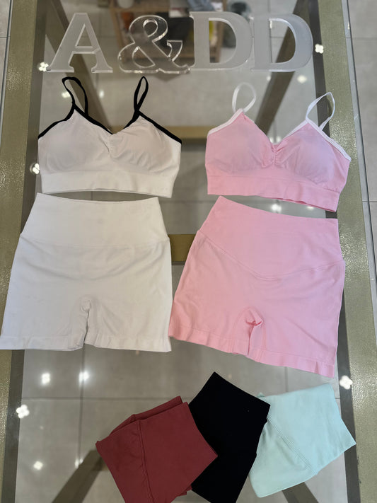 Conjunto Fitness Canelado com Top de Alças - Ref:ADH554