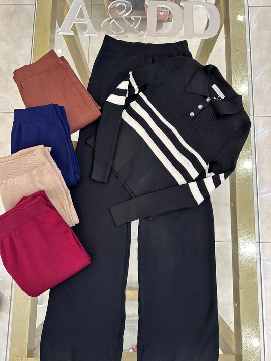 Conjunto Polo Listrado - Ref:yux1034