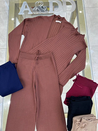 Conjunto de 3 peças tricot - Ref:YUX1027