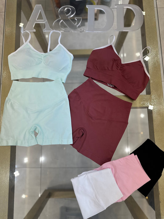 Conjunto Fitness Canelado com Top de Alças - Ref:ADH554