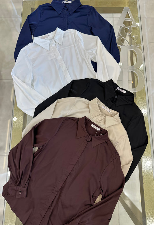 Camisa Cetim Premium Gloss – Toque de Seda e Caimento Fluido - Ref:yy0111