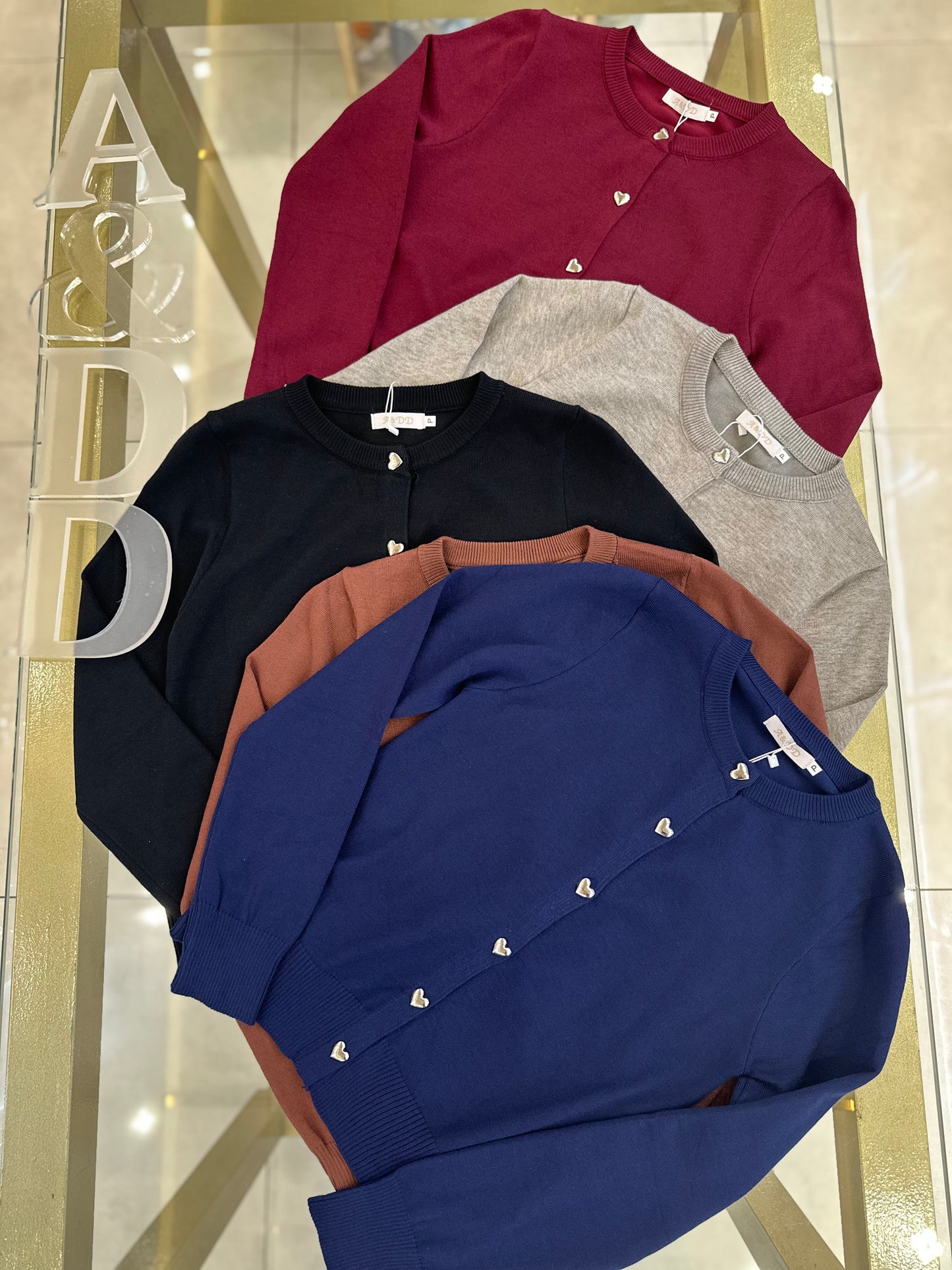 Blusa Tricot Botões Coração  - REF:YUX1061