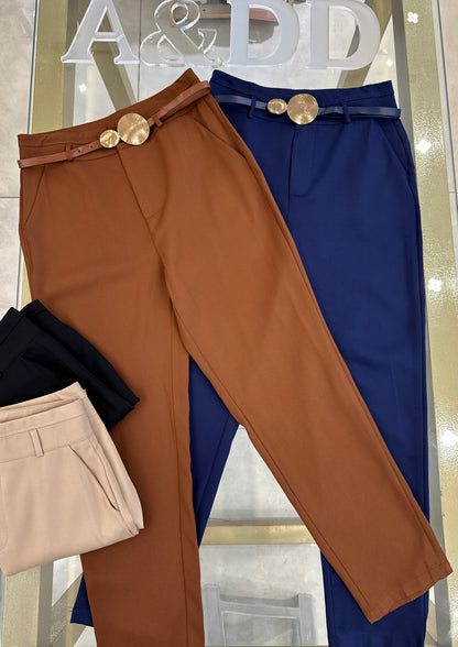 Calça Alfaiataria Slim com Cinto Fivela - Ref:XX200