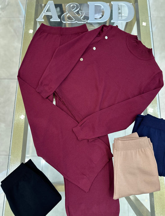 Conjunto Modal Premium Gola Trabalhada e Botões no Ombro - Ref:K0180