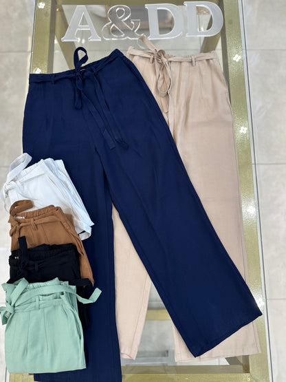 Calça cintura alta com faixa - Ref: AS1720