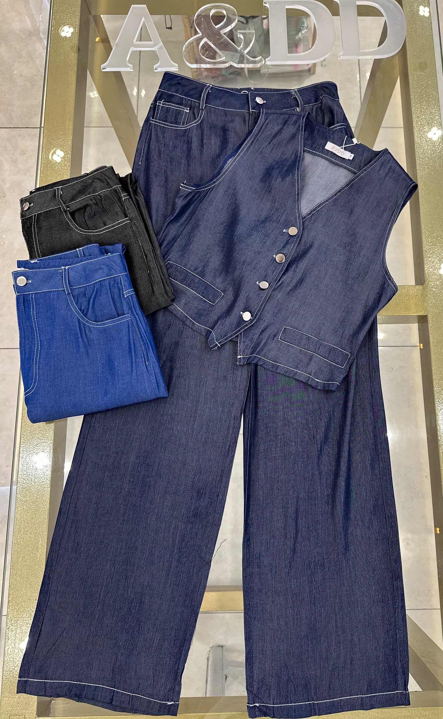 Conjunto Tencel Colete com Calça Pantalona - Ref:xx185
