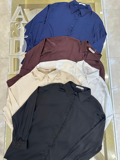 Camisa Feminina em Cetim Gloss - Ref:YY0113