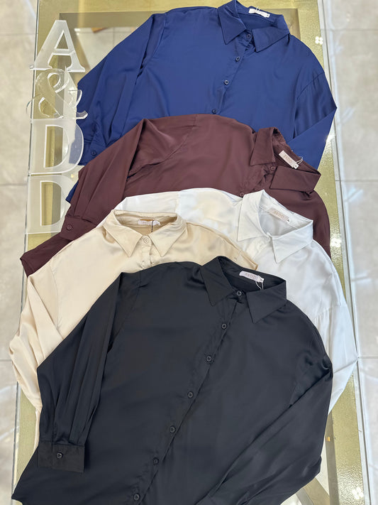 Camisa Feminina em Cetim Gloss - Ref:YY0113