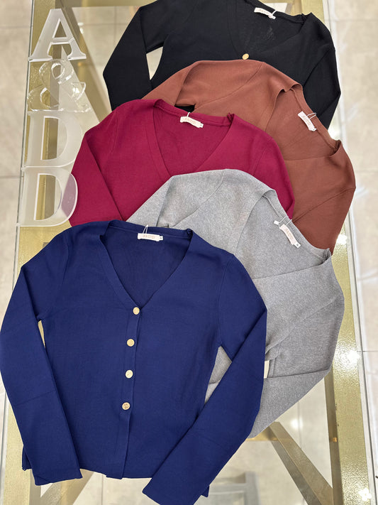 Blusa Tricot Botões - REF:YUX1060