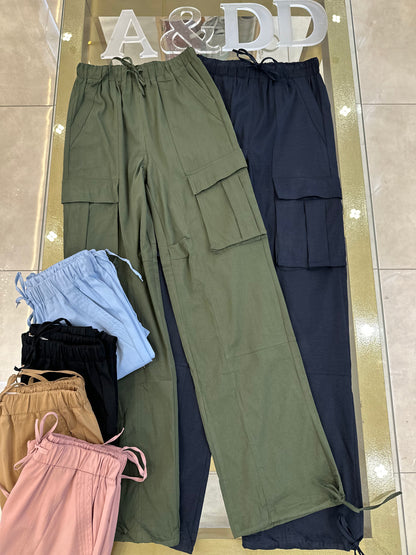 Calça Cargo Feminina com Bolsos - Ref:xx102