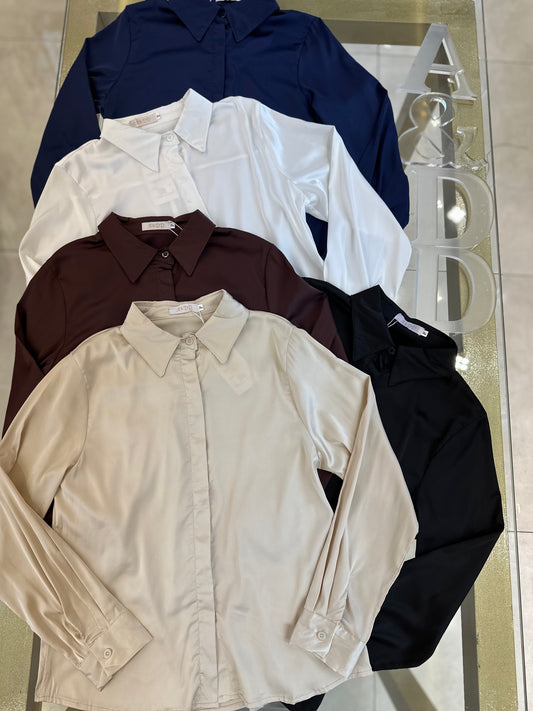 Camisa Cetim Premium Gloss – Toque de Seda e Caimento Fluido - Ref:yy0111