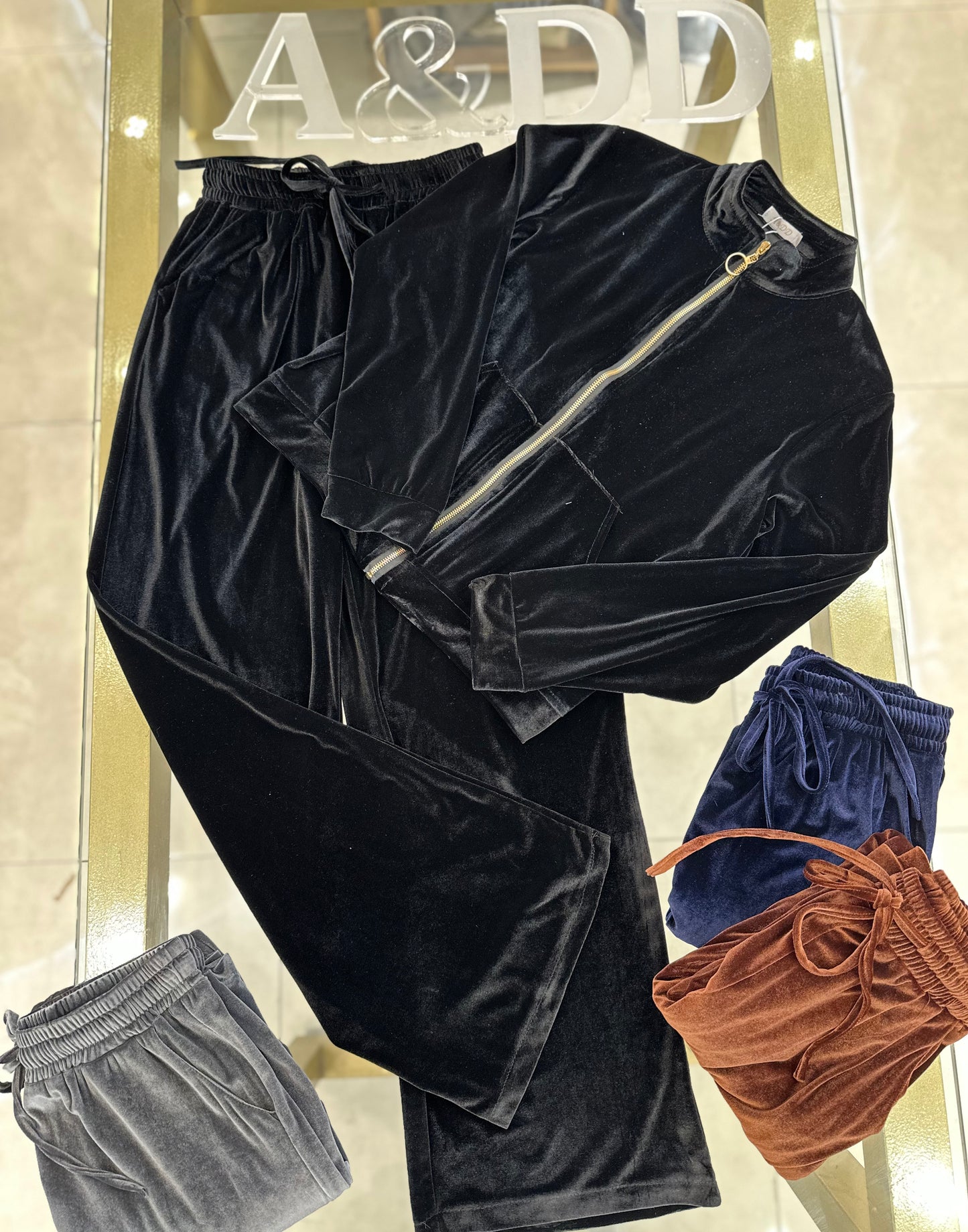Conjunto Veludo Ziper - Ref:AS2148